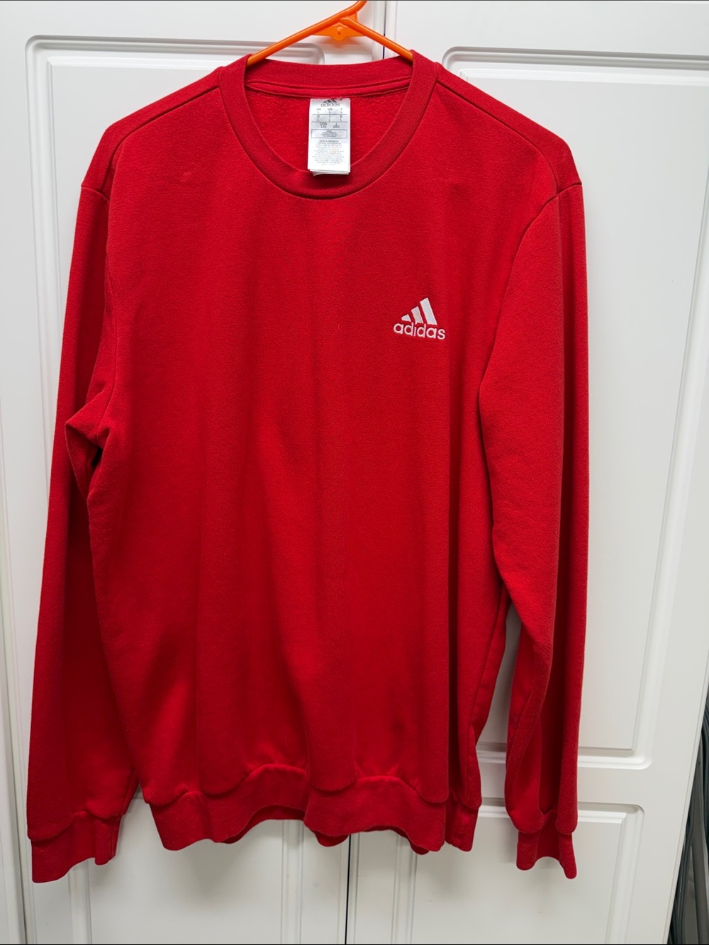 adidas Red Crewneck Sweatshirt with Small Logo